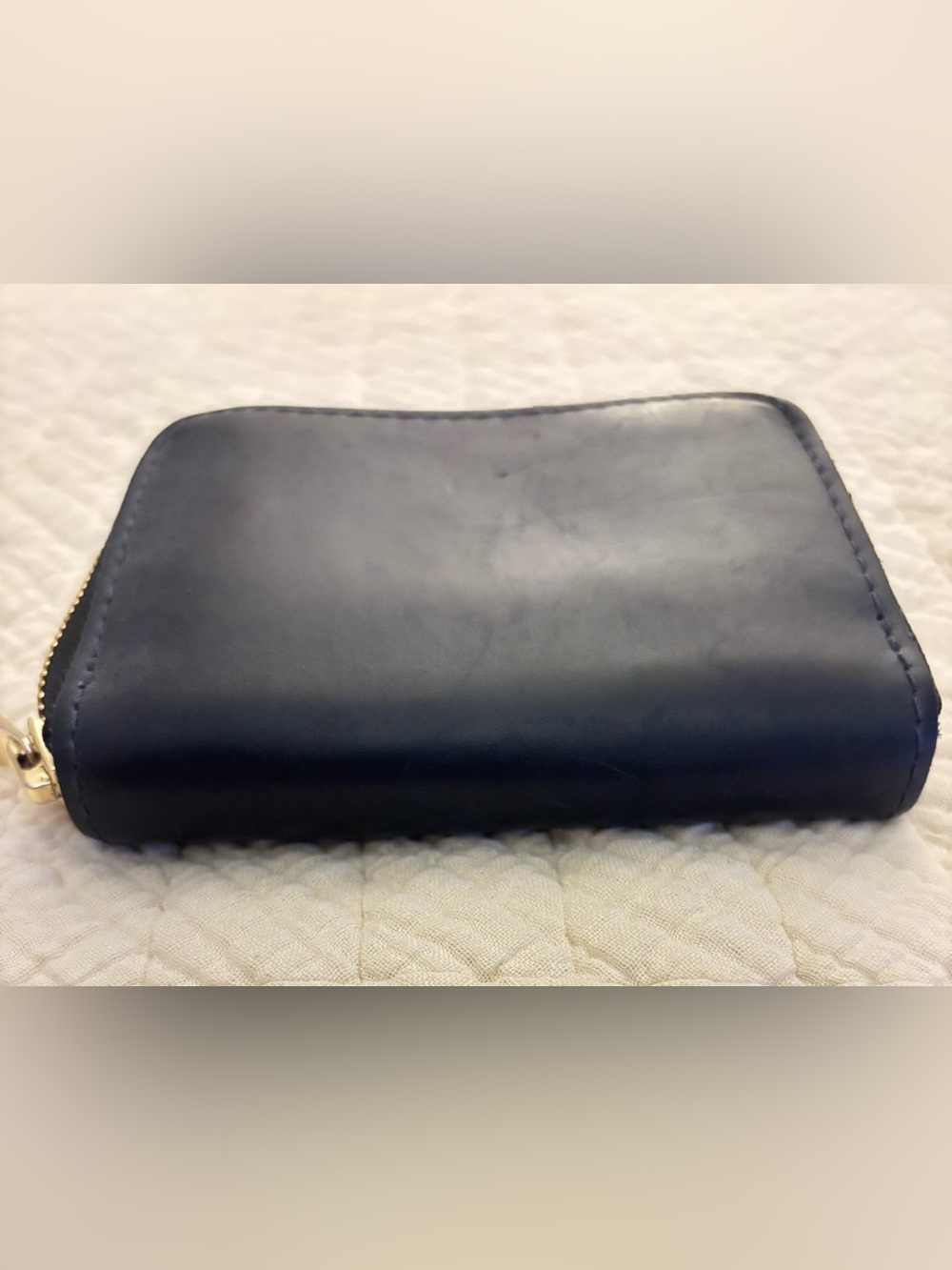 PORTLAND LEATHER ALMOST PERFECT DARK NAVY ZIP AROUND WALLET - Picture 7 of 9